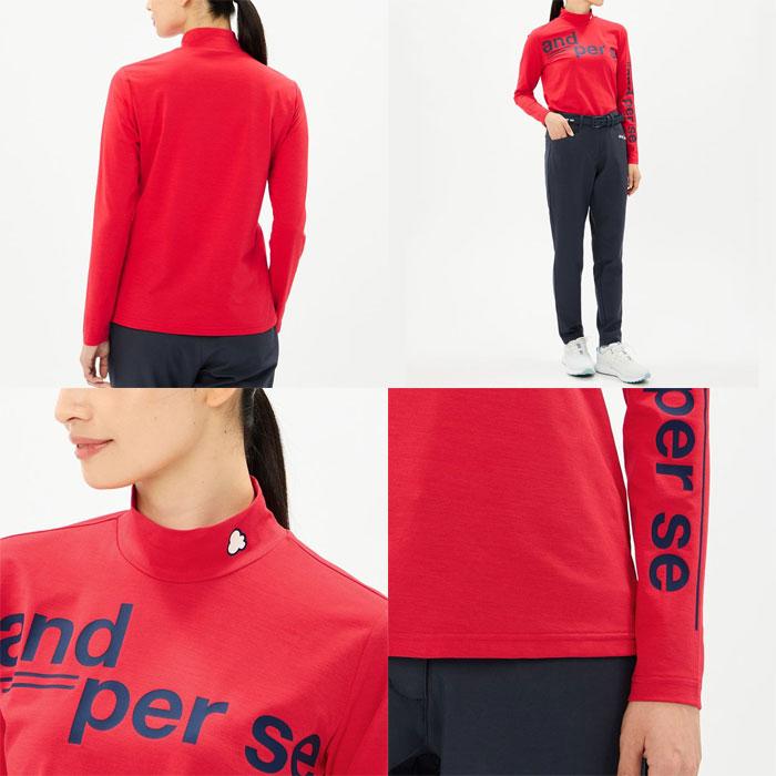 【未使用】and per se アンパスィ 長袖ハイネックシャツ Lサイズ and per se（アンパスィ） レディース 長袖 ハイネック シャツ