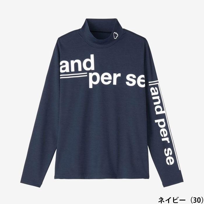 and per se（アンパスィ） レディース 長袖 ハイネック シャツ