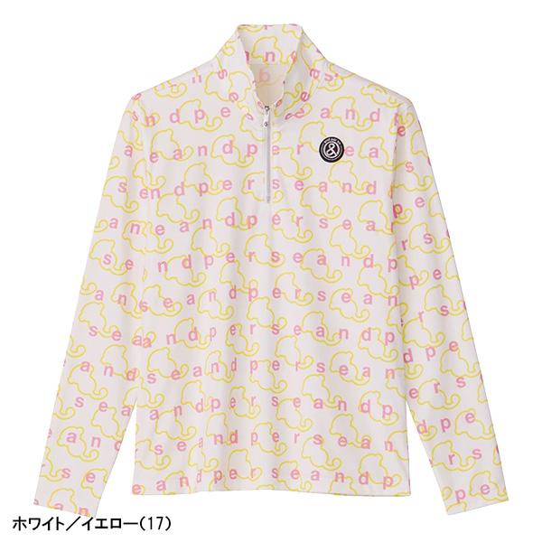 and per se　ハーフジップ ポリエステルシャツ AFS9234X3 and per se レディース アンパスィ 長袖 ハーフジップシャツ