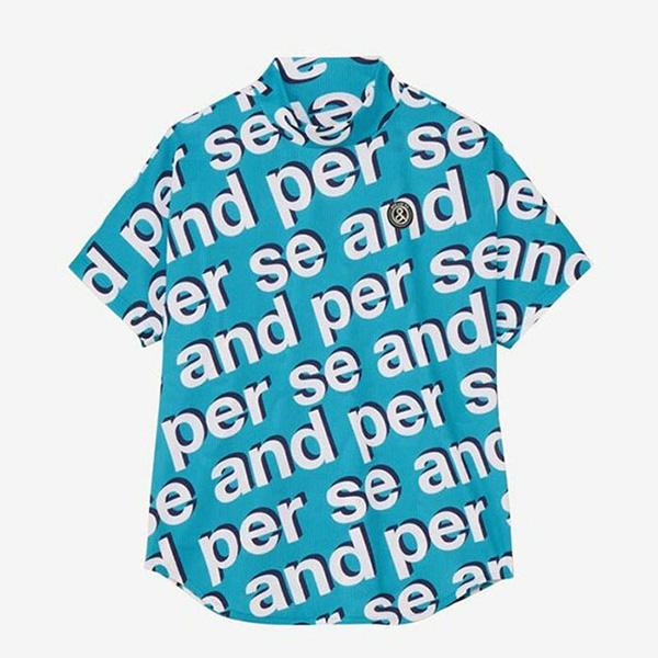 and per se（アンパスィ） レディース 半袖 モックネックシャツ