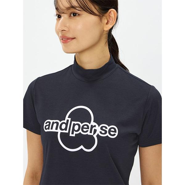 and per se（アンパスィ） レディース 半袖 モックネックシャツ