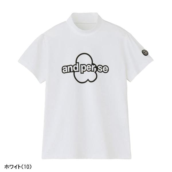 and per se（アンパスィ） レディース 半袖 モックネックシャツ