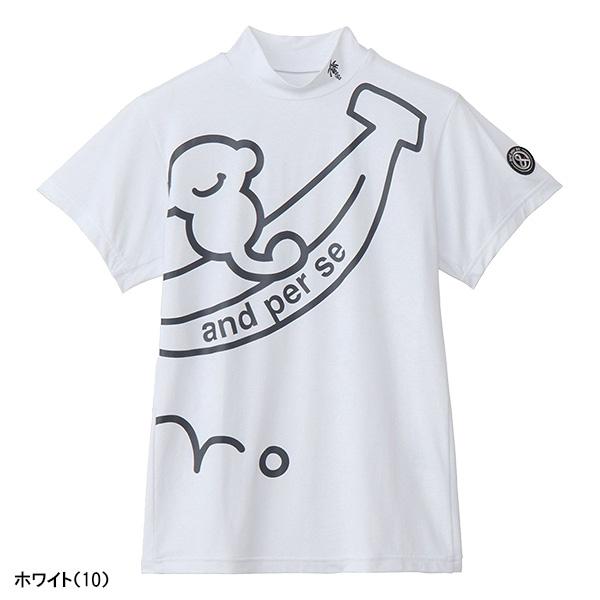and per se（アンパスィ） レディース 半袖 モックネックシャツ