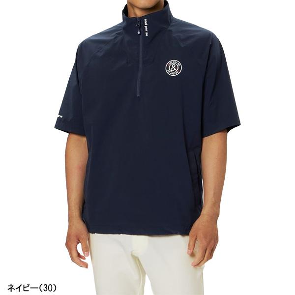and per se ハーフジッププルオーバー　ネイビー and per se（アンパスィ） 半袖 ハーフジッププルオーバー ブルゾン