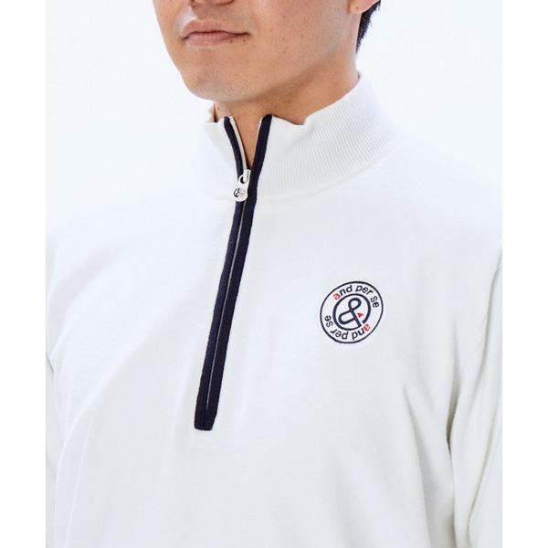 and per se アンパスィ 長袖 ハーフジップ セーター 防風ニット