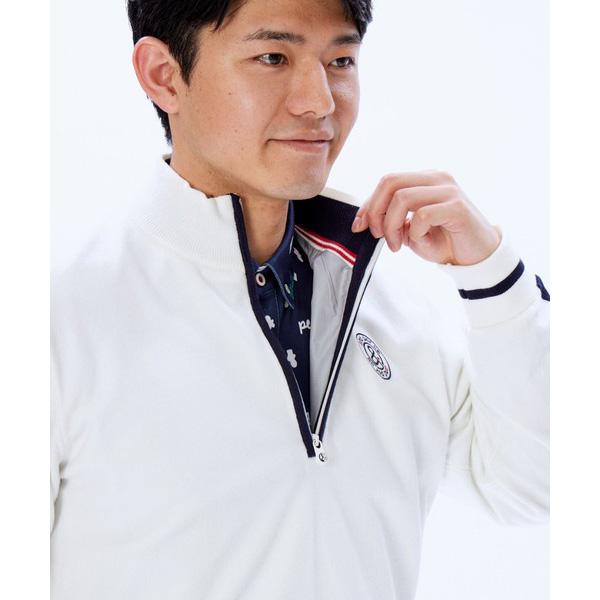 美品 アンパスィ and per se ロゴ総柄 ハーフジップニット XLビッグ 楽天市場】アンパスィ and per se AMF2513B4 メンズ 長袖