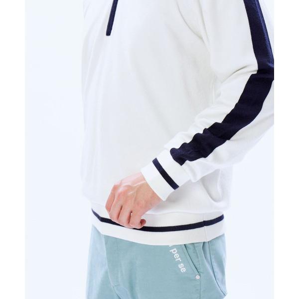 and per se アンパスィ 長袖 ハーフジップ セーター 防風ニット