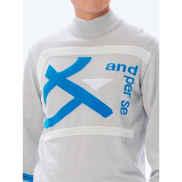 and per se（アンパスィ） 長袖 ウールミックスニット ハイネック