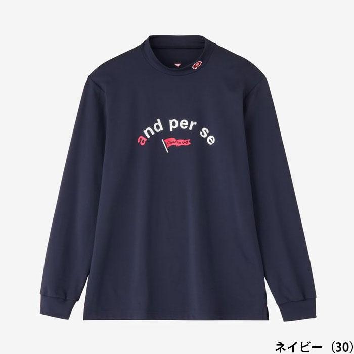 and per se（アンパスィ） 長袖 モックネック シャツ ショット