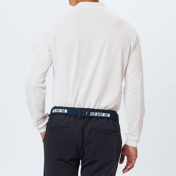 and per se（アンパスィ） 長袖 モックネックシャツ ストレッチ