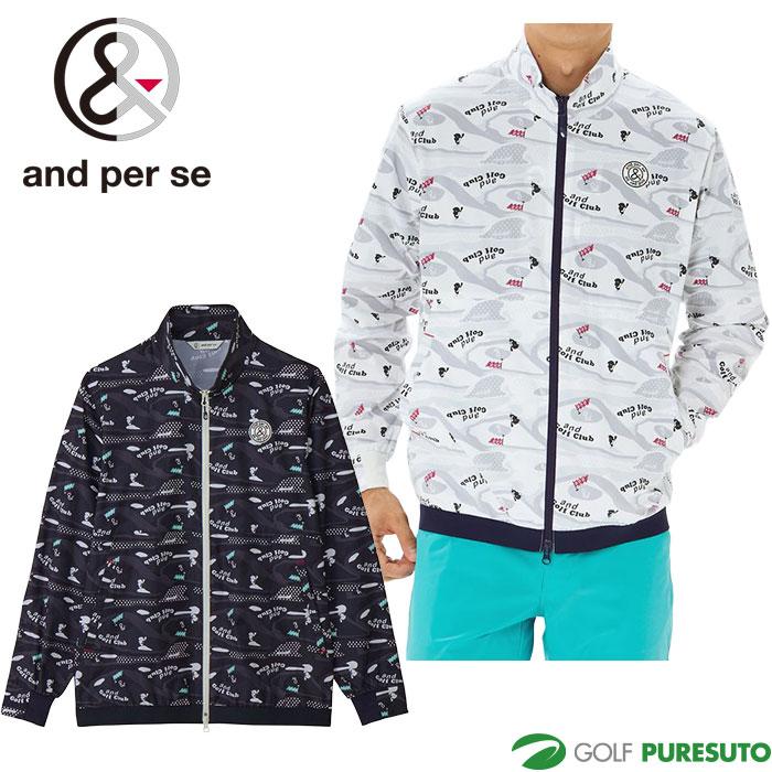 and per se（アンパスィ） ゴルフ マルチウェザープリンテッドブルゾン