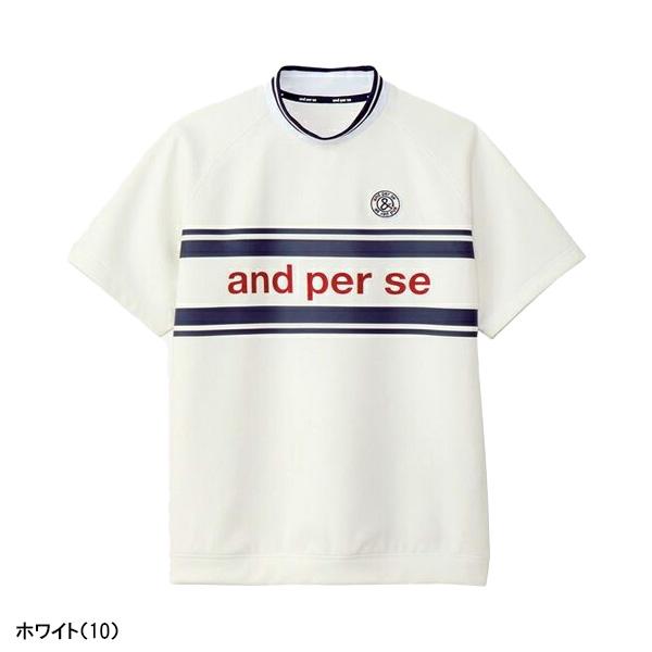 and per se（アンパスィ） 半袖 モックネックシャツ エアロスウェット