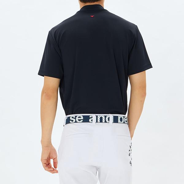 and per se（アンパスィ） 半袖 モックネックシャツ ソルケアハニカム