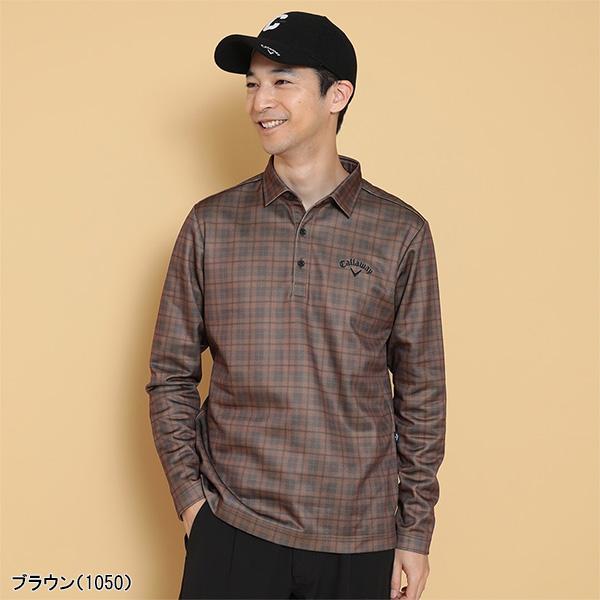 Callaway（キャロウェイ） ゴルフ 長袖 ポロシャツ チェックプリント裏