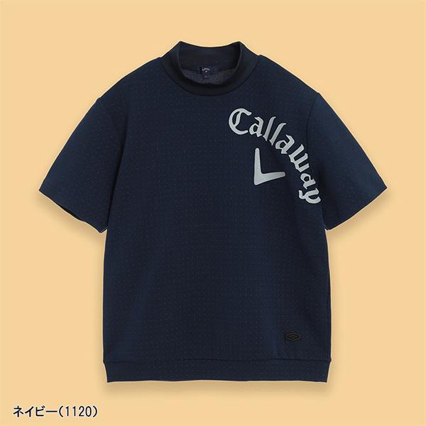 【新品タグ付き】Callaway　キャロウェイ　M　半袖モックネック　ネイビー 新品タグ付】Callaway キャロウェイ M 半袖モックネック 紺