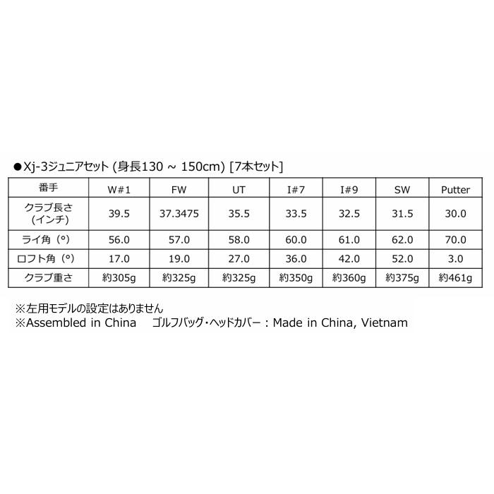 Callaway（キャロウェイ） ジュニア XJ-3 ジュニアセット(身長130