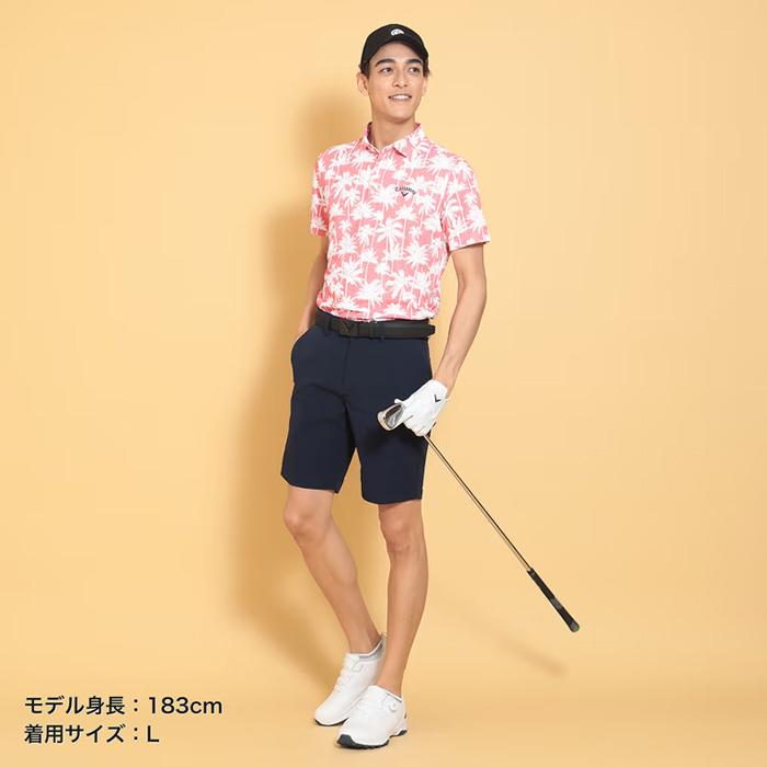 Callaway（キャロウェイ） キャロウェイポリエステル ピケヤシ柄 半袖