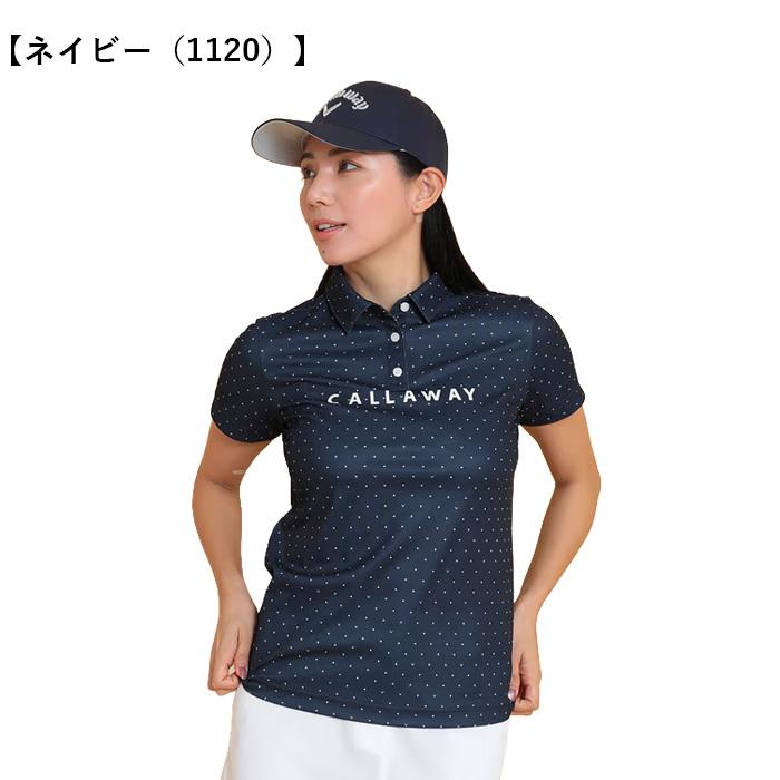 Callaway レディース ゴルフウェア 半袖シャツ　ショートパンツ　М Callaway（キャロウェイ） レディース ポリエステル メッシュドット柄