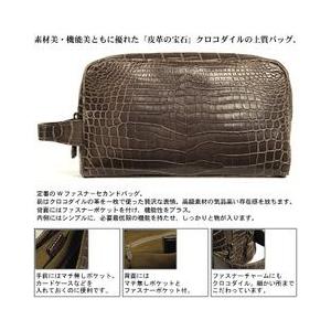 クロコダイル マット Wファスナー メンズ セカンドバッグ No.3870 3【■SAN■】の画像