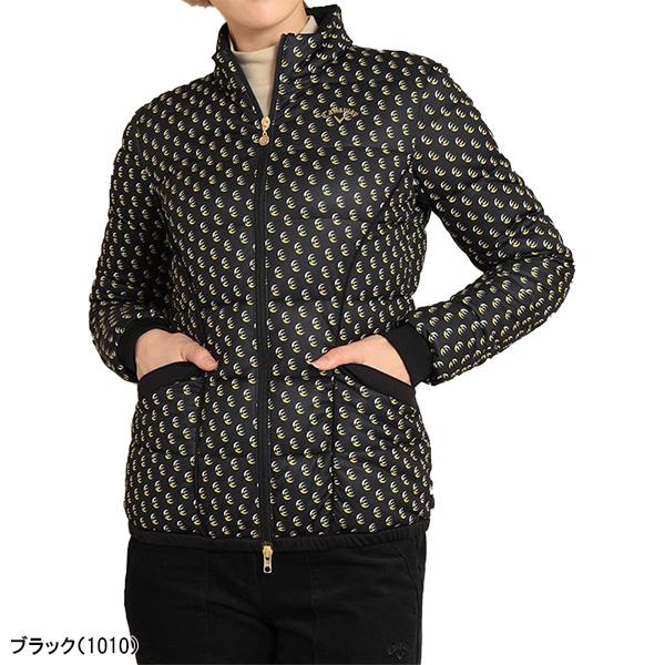 Callaway キャロウェイ 中綿 ドット柄 ワンピース コート ブラック S