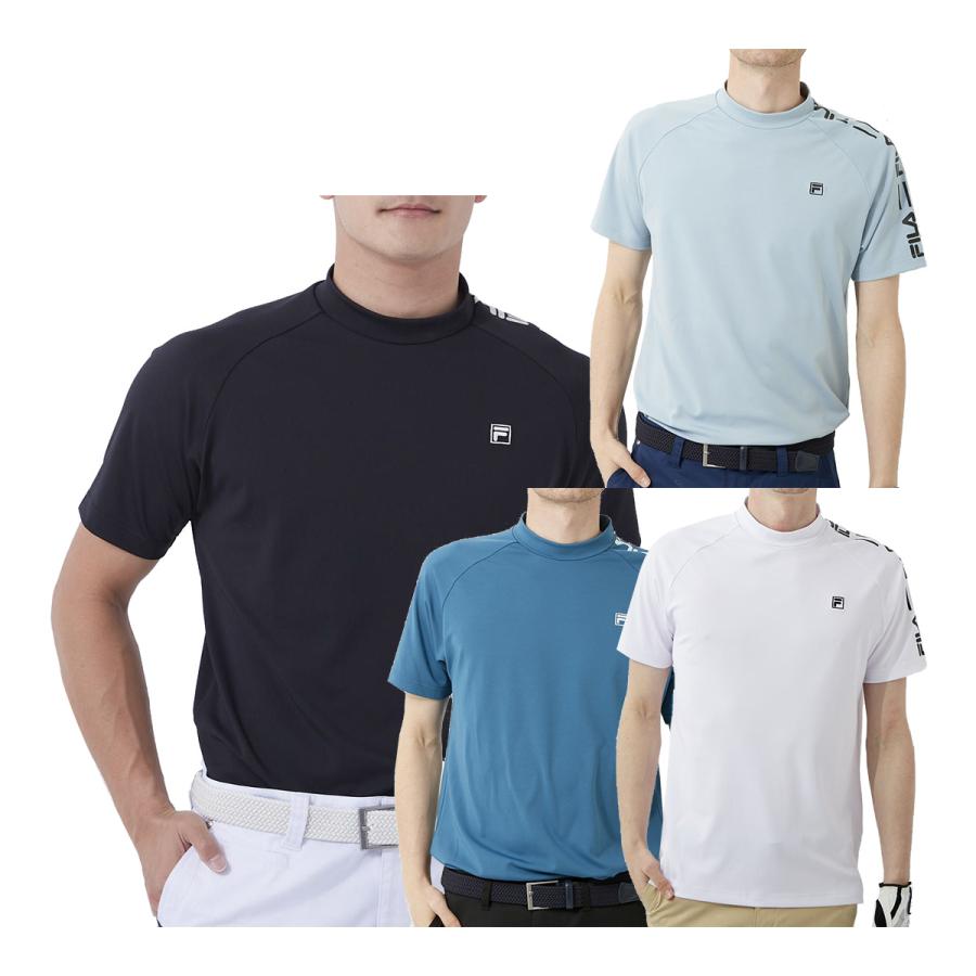 高い素材】 フィラ ゴルフ ゴルフウェア 半袖 スムースモックネックシャツ メンズ 742-643 