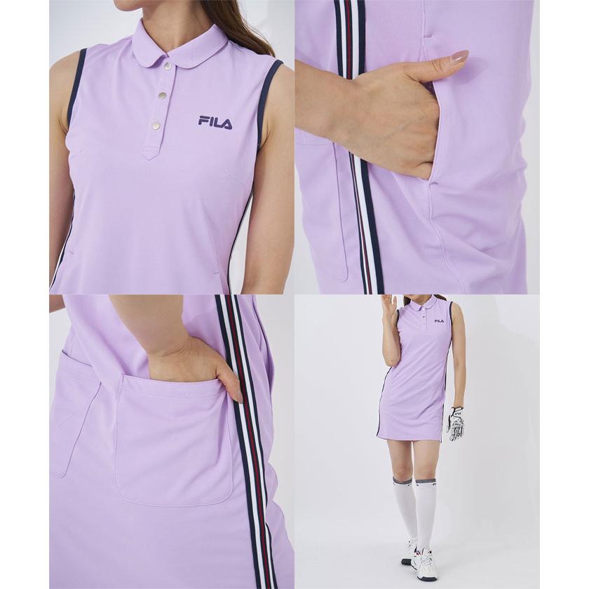 FILA（フィラ） 在庫処分 レディース ゴルフ ノースリーブ ワンピース