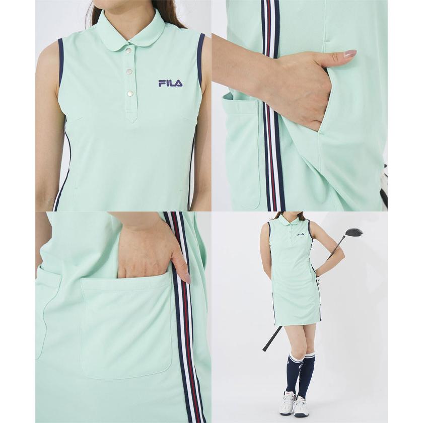 FILA（フィラ） 在庫処分 レディース ゴルフ ノースリーブ ワンピース
