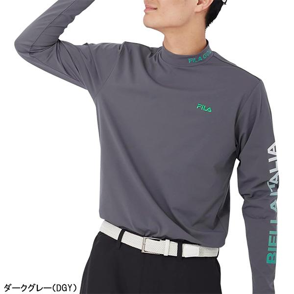 FILA GOLF フィラ ゴルフ 長袖 モックネックシャツ マットスムース