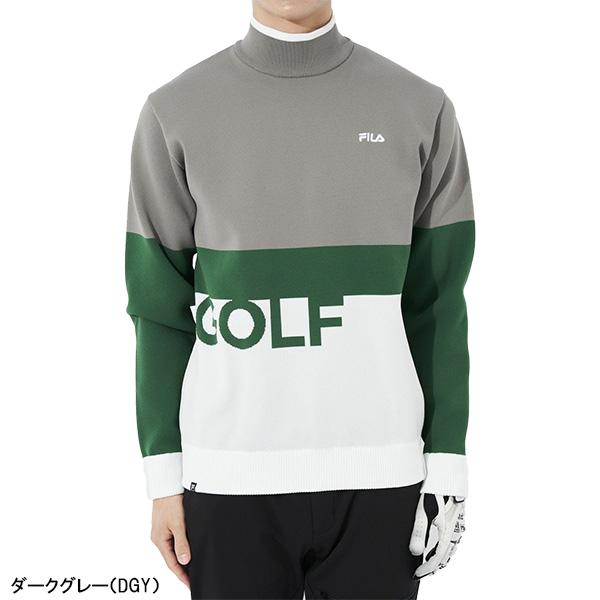 FILA GOLF フィラ ゴルフ 長袖 ハイネックセーター 軽量ニット メンズ
