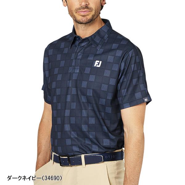 FootJoy（フットジョイ） 半袖 ポロシャツ スクエアチェックスナップ