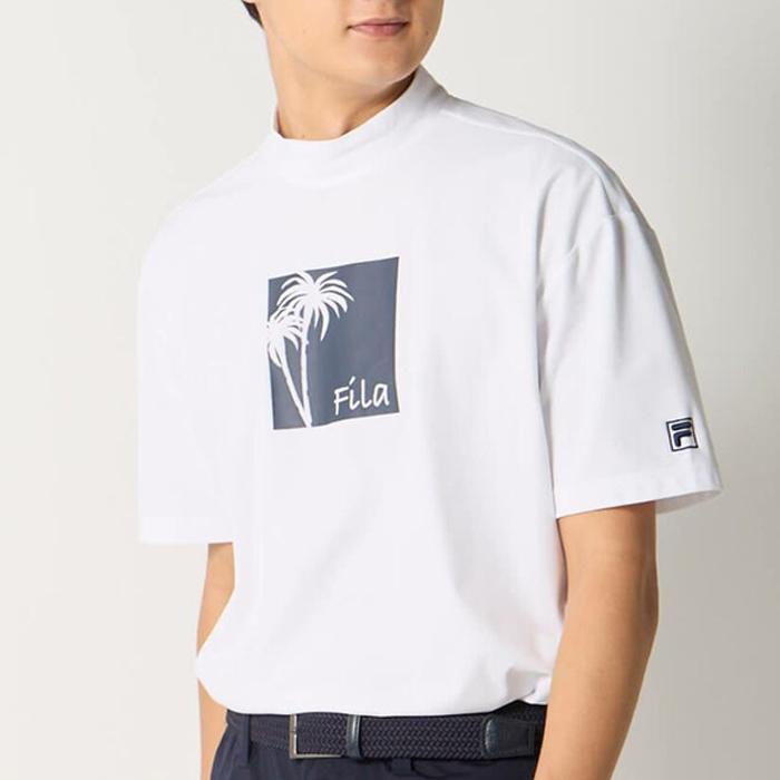 FILA GOLF フィラ ゴルフ 吸汗速乾 UVカット 半袖 パネルプリント