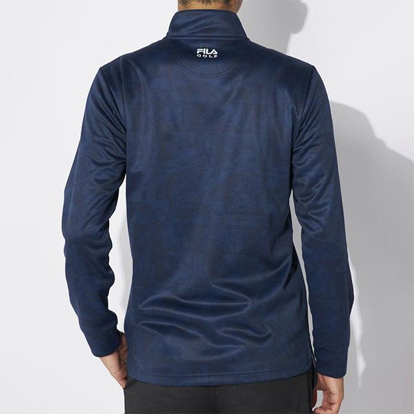 FILA GOLF フィラ ゴルフ 長袖 ハーフジップシャツ プリント 裏起毛