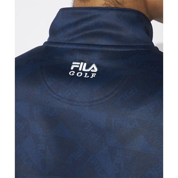 FILA GOLF フィラ ゴルフ 長袖 ハーフジップシャツ プリント 裏起毛
