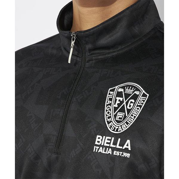 FILA GOLF フィラ ゴルフ 長袖 ハーフジップシャツ プリント 裏起毛