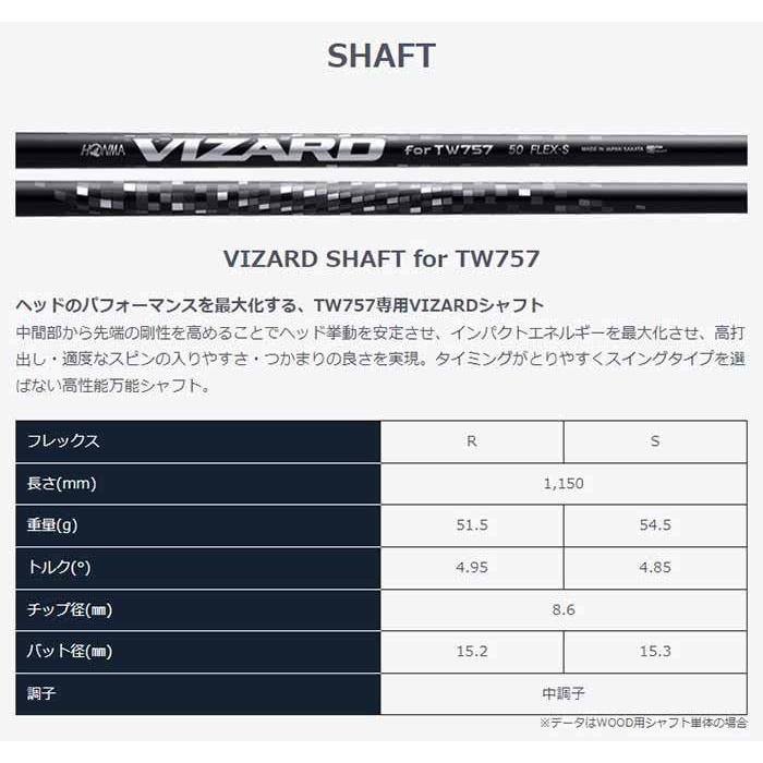 本間ゴルフ ツアーワールド TW757 フェアウェイウッド VIZARD SHAFT ...