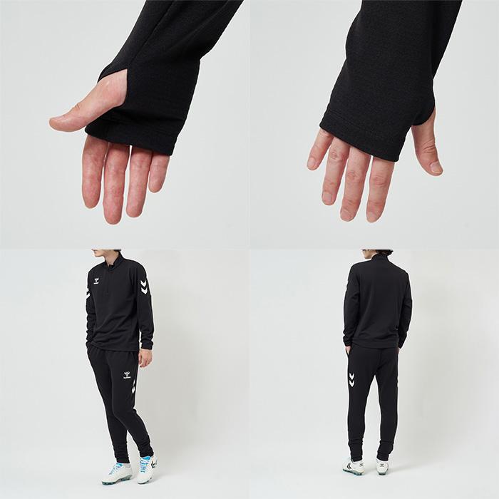 hummel（ヒュンメル） 長袖 ハーフジップトップ 指穴付き ロングパンツ