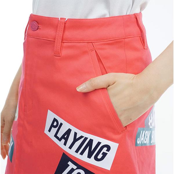 【新品】Jack Bunny!! 裾ロゴ　ストレッチ　ゴルフスカート　赤　2 新品】Jack Bunny!! 裾ロゴ ストレッチ ゴルフスカート 赤 2 Jack