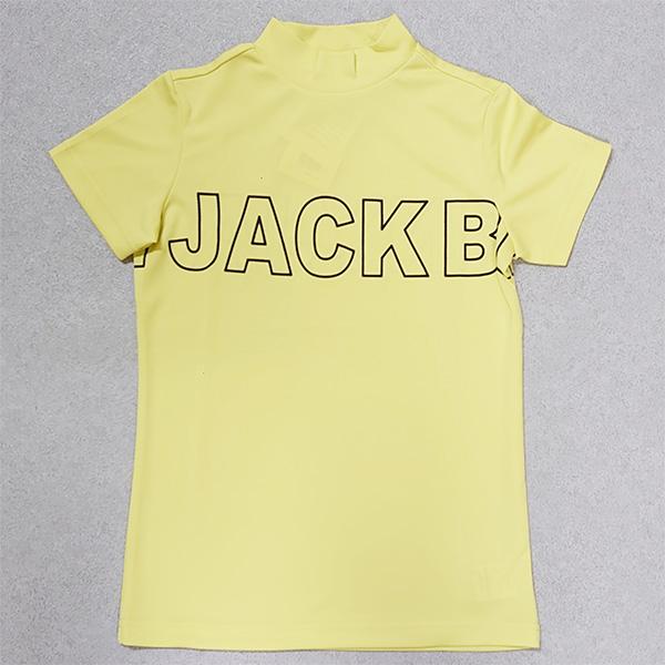 ジャックバニー ハーフジップ 半袖 ジャケット ロゴ 黄色 M Jack Bunny!!（ジャックバニー） レディース 半袖 モックネックシャツ