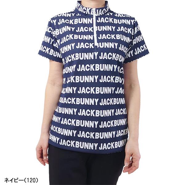 Jack Bunny!!（ジャックバニー） レディース 半袖 ハーフジップシャツ