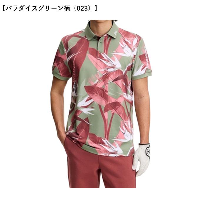 未使用級 J.LINDEBERG 迷彩 カモフラ 総柄 半袖ポロシャツ メンズM J.LINDEBERG（ジェイリンドバーグ） J.リンドバーグ ゴルフ ツアー