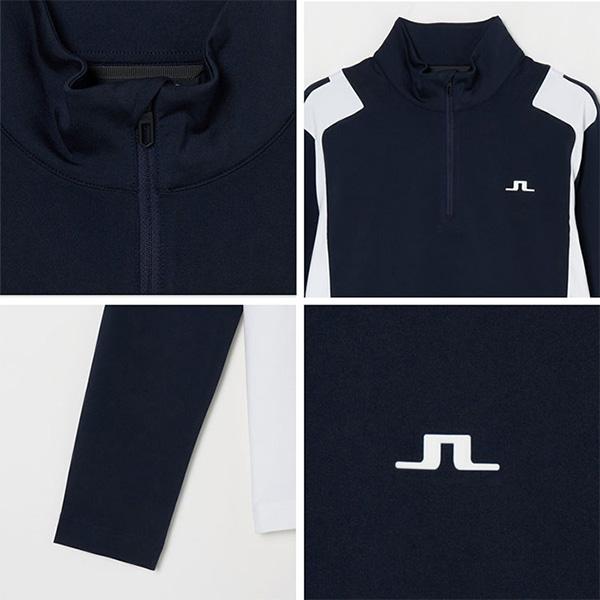 J.リンドバーグ 長袖 ハーフジップ ミッドレイヤー ミドラー メンズ 071-34910 ゴルフウェア 中間着 トップス J.LINDEBERG 2025年秋冬モデル 爆買