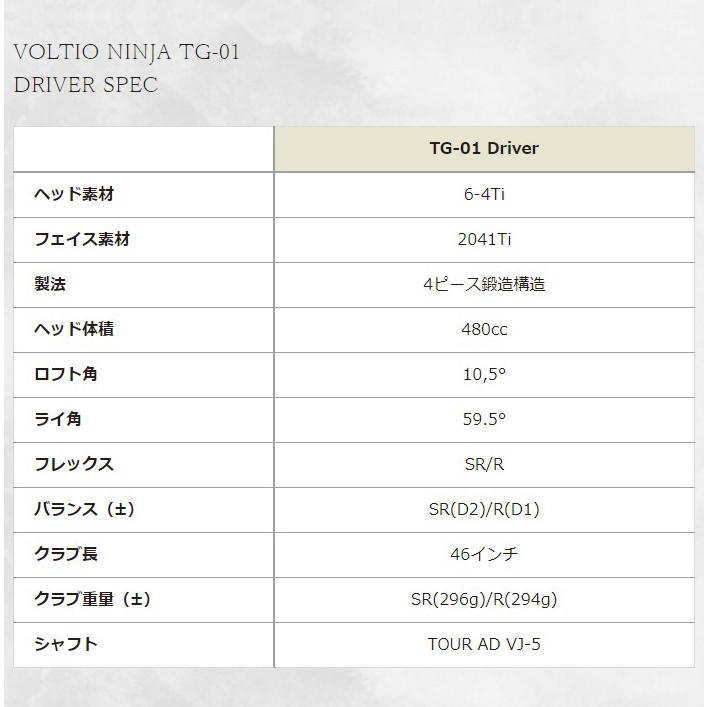 【高反発モデル】カタナ ボルティオ ニンジャ TG-01 ドライバー TOUR AD VJ-5シャフト[日本仕様][KATANA][VOLTIO NINJA TG-01 DRIVER]｜puresuto｜08