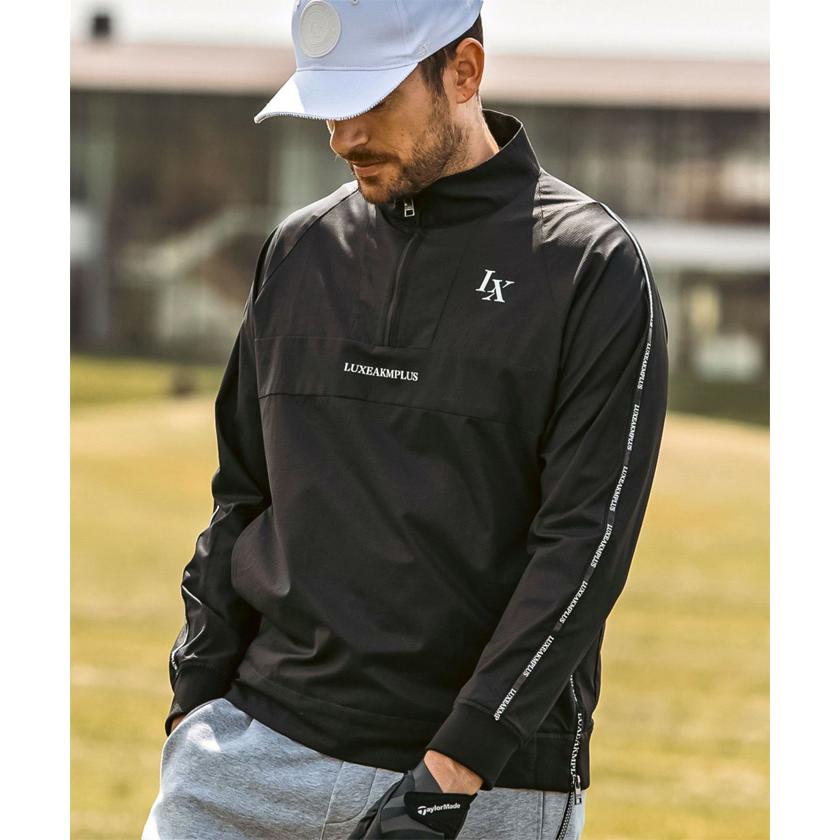ゴルフウェア　リュクスエイケイエムプラスメンズ ラインハーフジップ 長袖 ブリーザブル ブルゾン LAO-25012 [2025年秋冬モデル] LUXE AKM PLUS リュクスエイケイエムプラス ゴルフ ラインハーフジップ