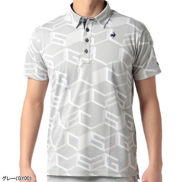 即納 ルコックスポルティフ Qgmtja07 メンズ ゴルファーズアドレスカッティングダイアゴナルプリント ポロシャツ 半袖 ゴルフ シャツ サイズ ｌサイズ Azizicoaching Com