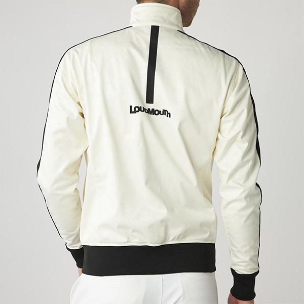 LOUDMLOUTH ラウドマウス　ボンディングブルゾン　ホワイト×ブラック　M LOUDMOUTH（ラウドマウスゴルフ） ラウドマウス 長袖 フルジップ