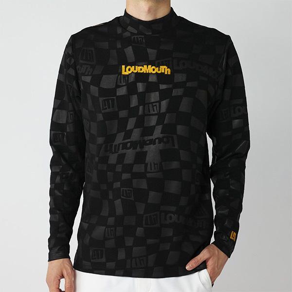 LOUDMOUTH ラウドマウス　ゴルフ モックネックシャツ　ブラック　L 新作 LOUDMOUTH（ラウドマウスゴルフ） ラウドマウス メンズ モックネック