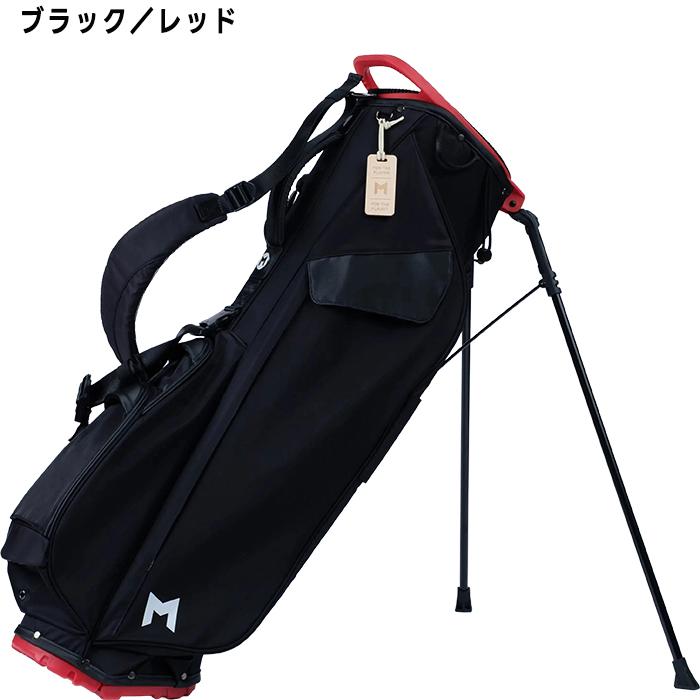 未使用品MDGOLF ゴルフ キャディバッグ ゴルフバッグ ブラックレッド系 minimal（ミニマル） ミニマルゴルフ 8.5型 スタンド キャディバッグ M