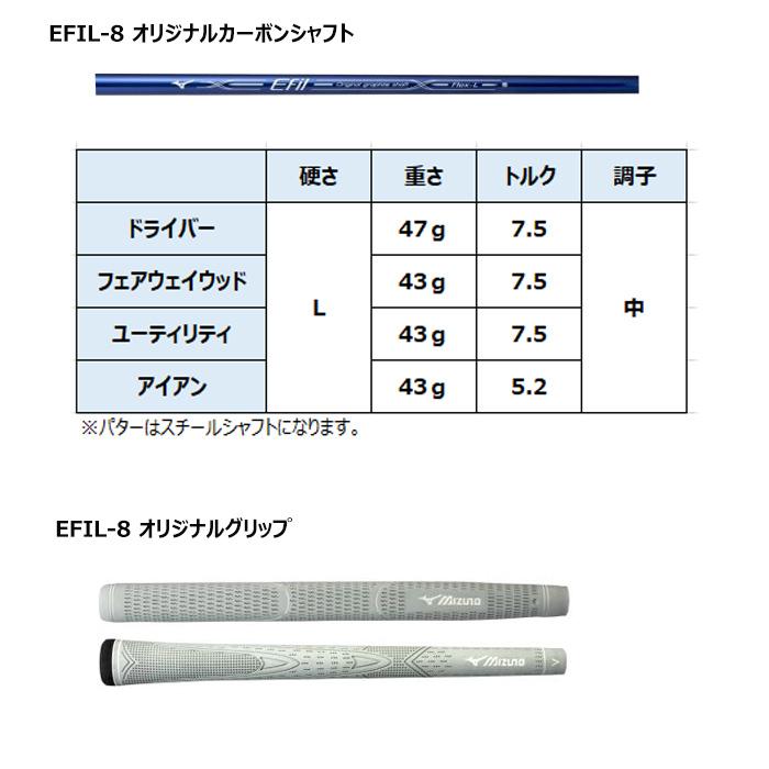 MIZUNO GOLF レディース ミズノ Efil-8 ゴルフクラブ 8本セット (1W