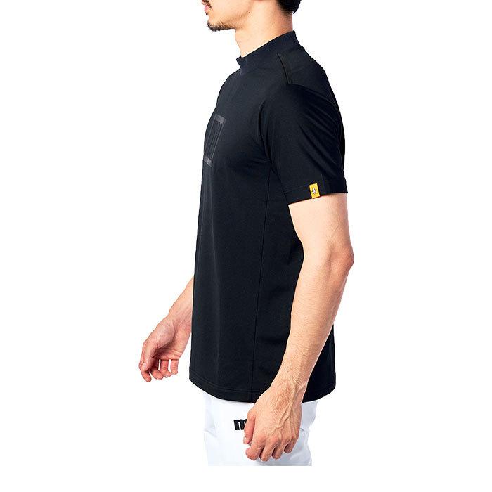 マンシングウェア ゴルフウェア モックネック 半袖シャツ ビッグロゴ 