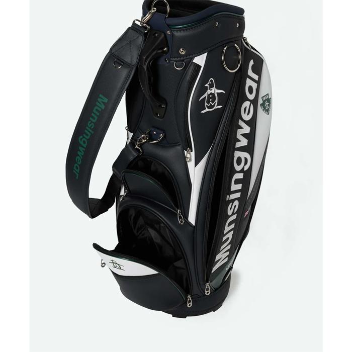 Munsingwear ゴルフバッグ ブラック（ネームプレート付） Munsingwear（マンシングウェア） ゴルフ 9.5型 カート キャディバッグ